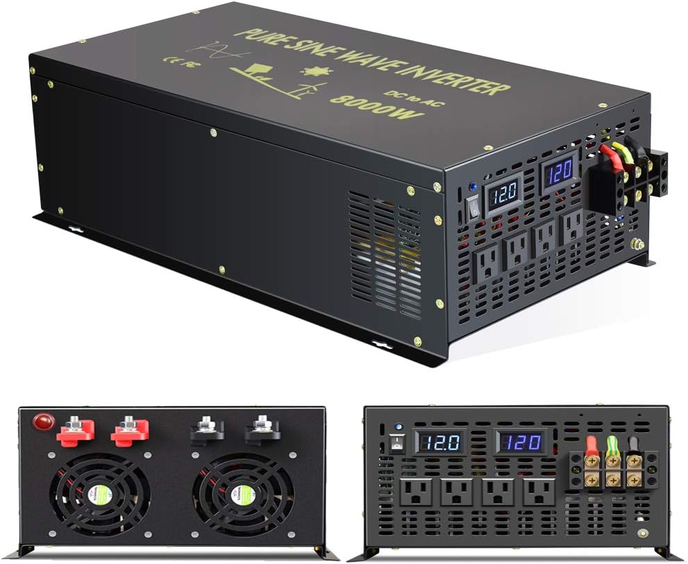 8000 Watt Pure Sine Wave Inverter 12V DC to 120V AC N614551