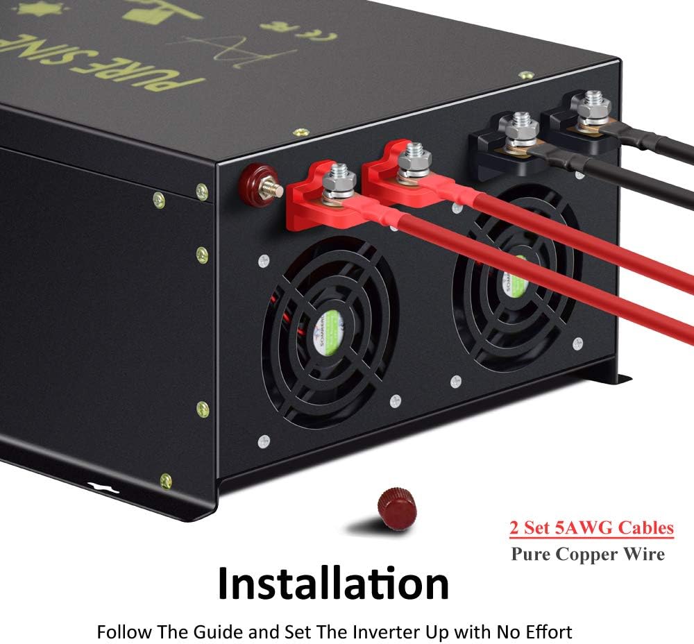 8000 Watt Pure Sine Wave Inverter 12V DC to 120V AC N614551