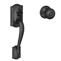 Matte Black Entry Door Handle Set with Door Knob T5550