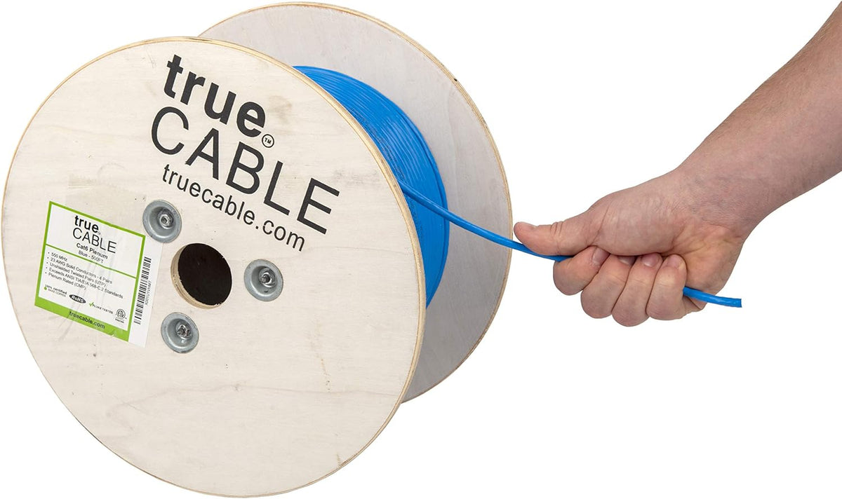 White Cat6 Plenum 500ft Bare Copper Ethernet Cable Z898385