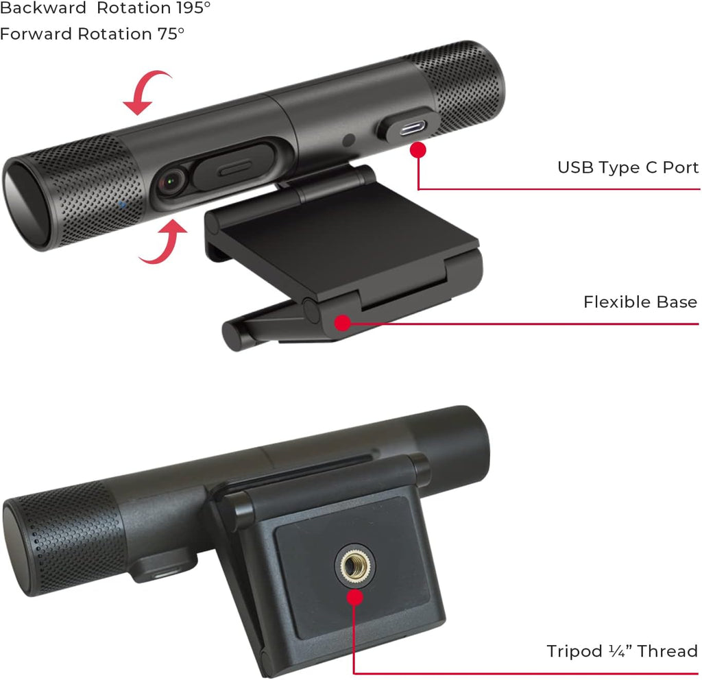 DualCam Two Autofocus Cameras 2K30fps 1080p30fps 270° Flexible Rotation O61238