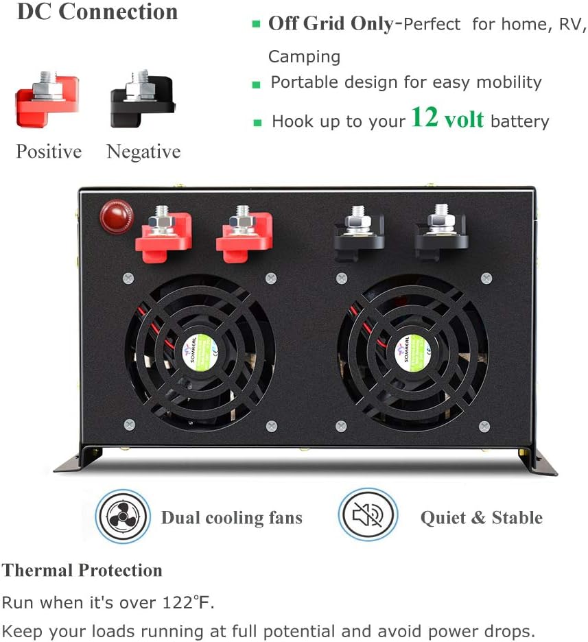 8000 Watt Pure Sine Wave Inverter 12V DC to 120V AC N614551