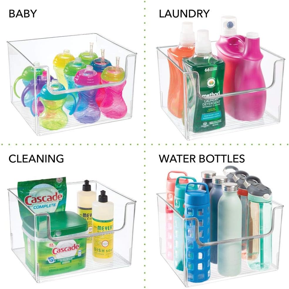 Clear Plastic Storage Basket Bin 8 Pack I73077