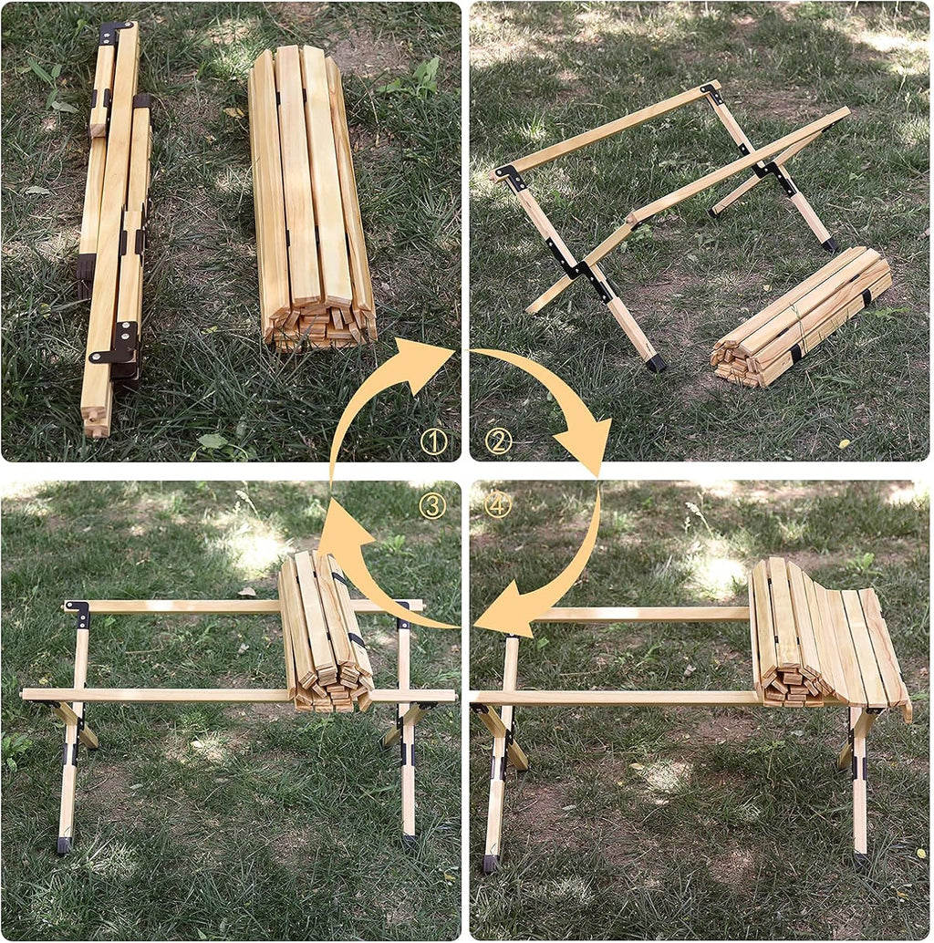 Portable Folding Light Wooden Picnic Table in a Bag Y326101