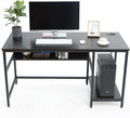 Black 47 Inch Computer Desk with Storage Shelves E680
