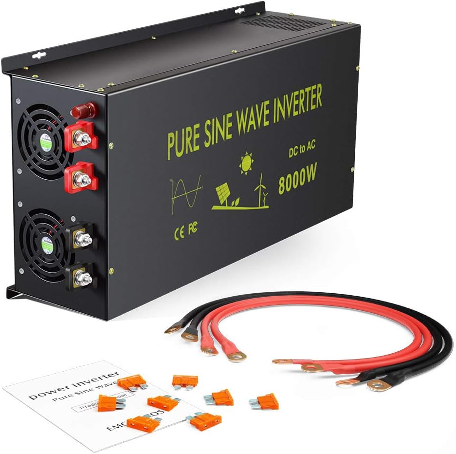 8000 Watt Pure Sine Wave Inverter 12V DC to 120V AC N614551