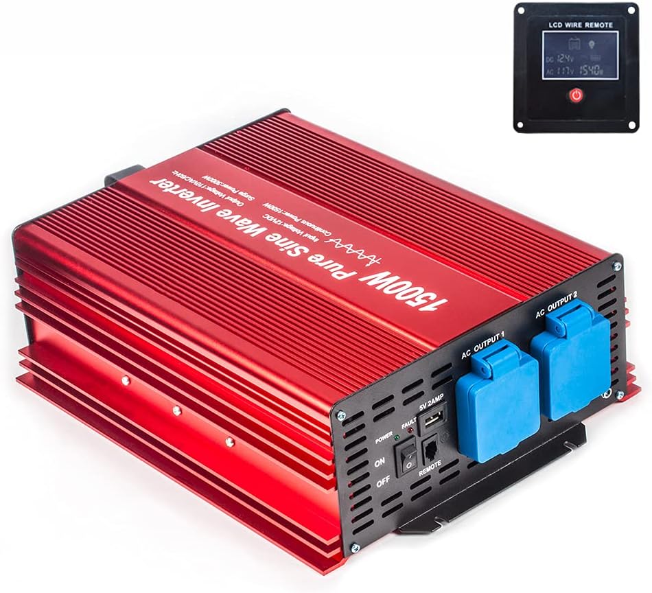 1500W Pure Sine Wave Inverter with Dual AC Outlets I12754