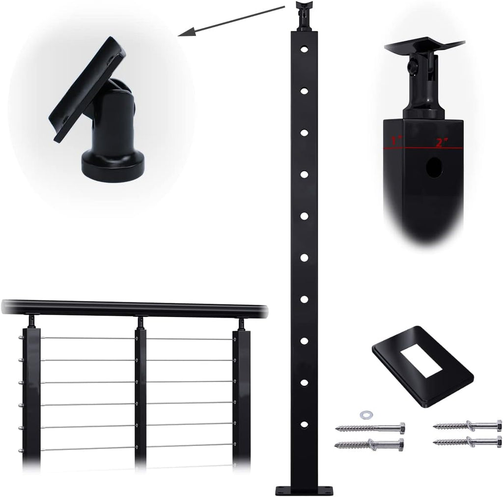 Stainless Steel Black Cable Railing Post H7250