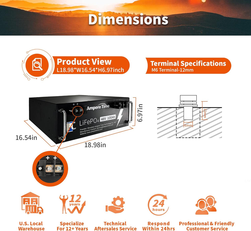 12V 300Ah Lithium LiFePO4 Battery with 200A BMS U49110