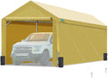 12x20 ft Heavy Duty Carport with Sidewalls and Doors J599512