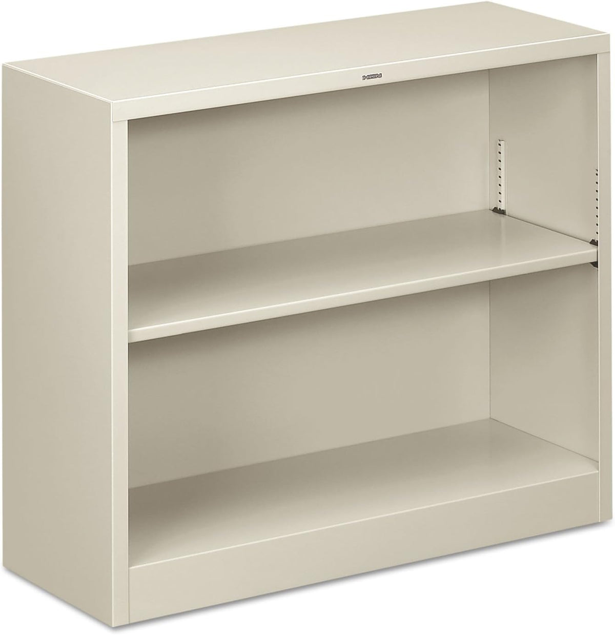 Metal Bookcase, Two-Shelf, Light Gray I59790