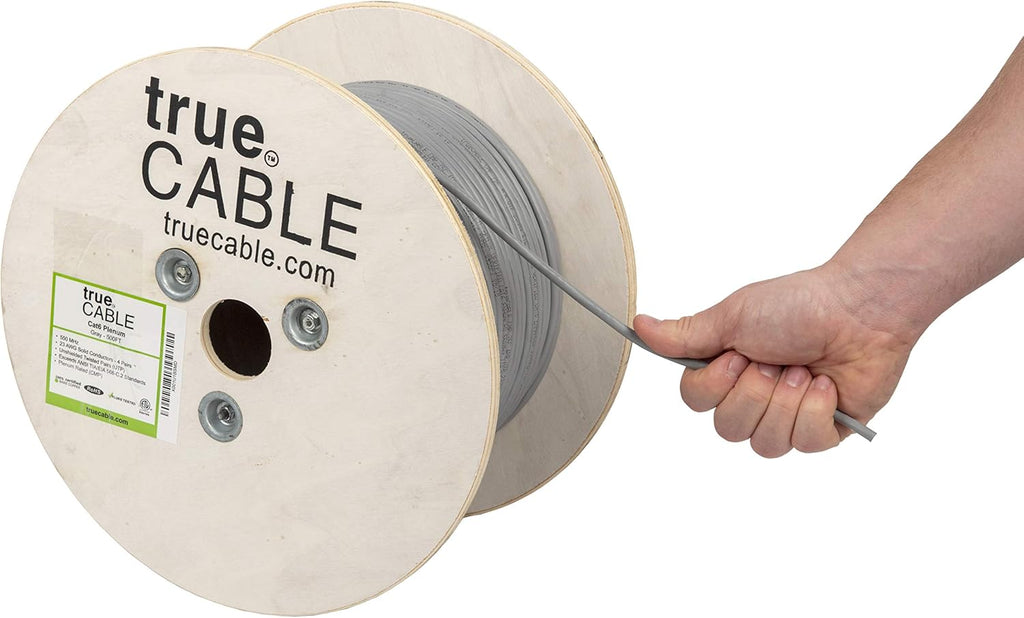 White Cat6 Plenum 500ft Bare Copper Ethernet Cable Z898385