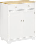 White Kitchen Sideboard with Solid Wood Top and Drawer W390