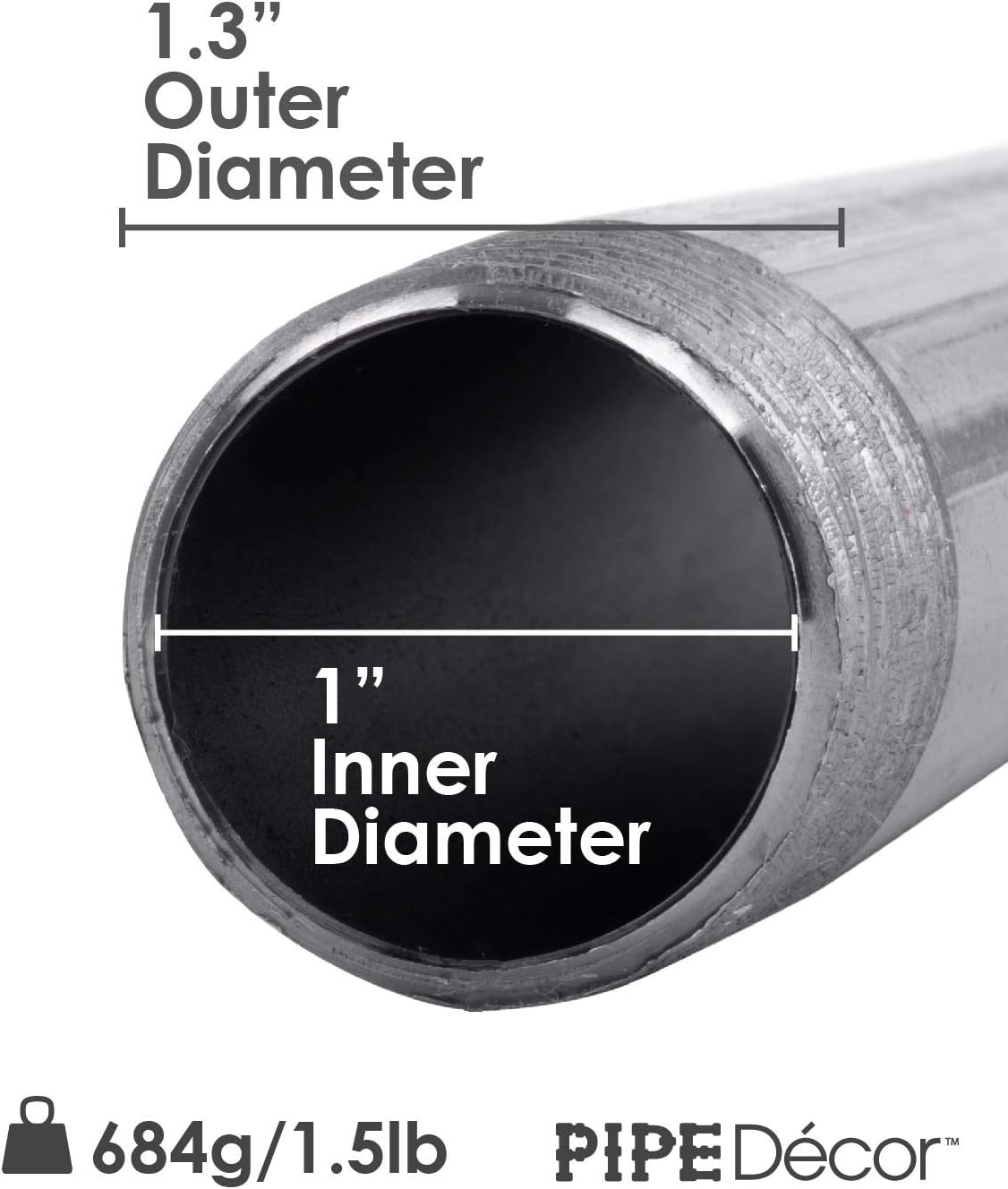 1” x 12” Malleable Cast Iron Pipe Nipple 4 Pack P1749