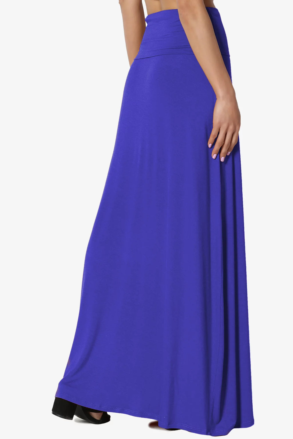 Plus Casual Draped Jersey Long Maxi Skirt P15990