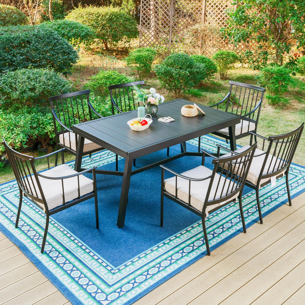 Black Expandable Metal Dining Table J966