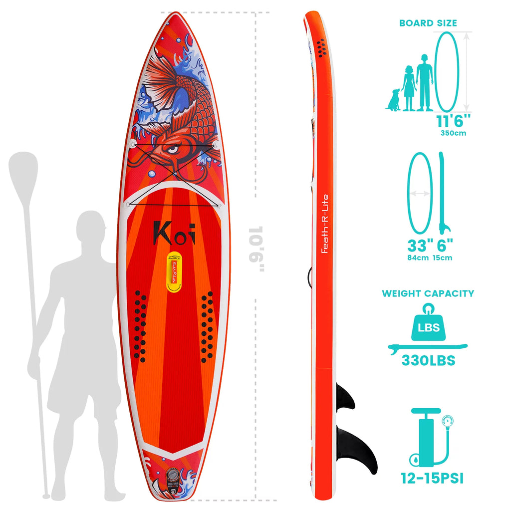 Inflatable Stand Up Paddle Board 11'6''x30''x6'' with Backpack Pump Paddle U856