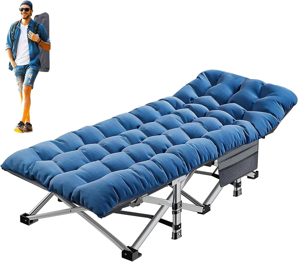 Oversized XXL Folding Camping Cot with Mattress & Carry Bag P7505