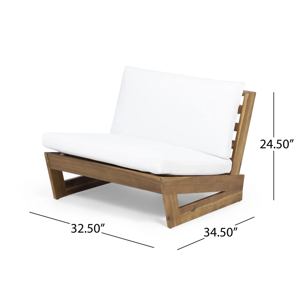 Acacia Wood Club Chairs with Cushions, Set of 2 G565