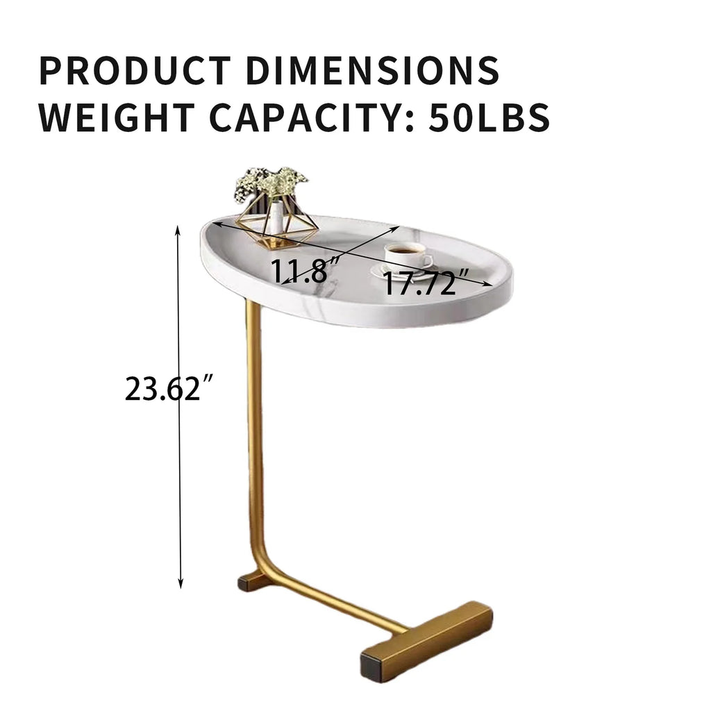 C-Shaped Side Table Set of 2 Metal Frame K898