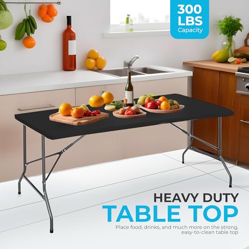 Black 4ft Plastic Folding Table O113196