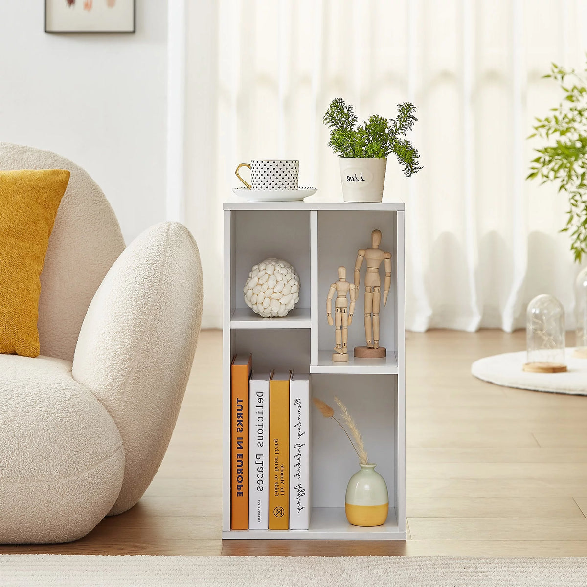 White 2-Tier Wood Bookcase Set of 2 G710014