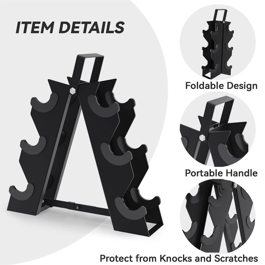 5, 8, and 10 Pound Dumbbell Pairs with Metal Rack D115889