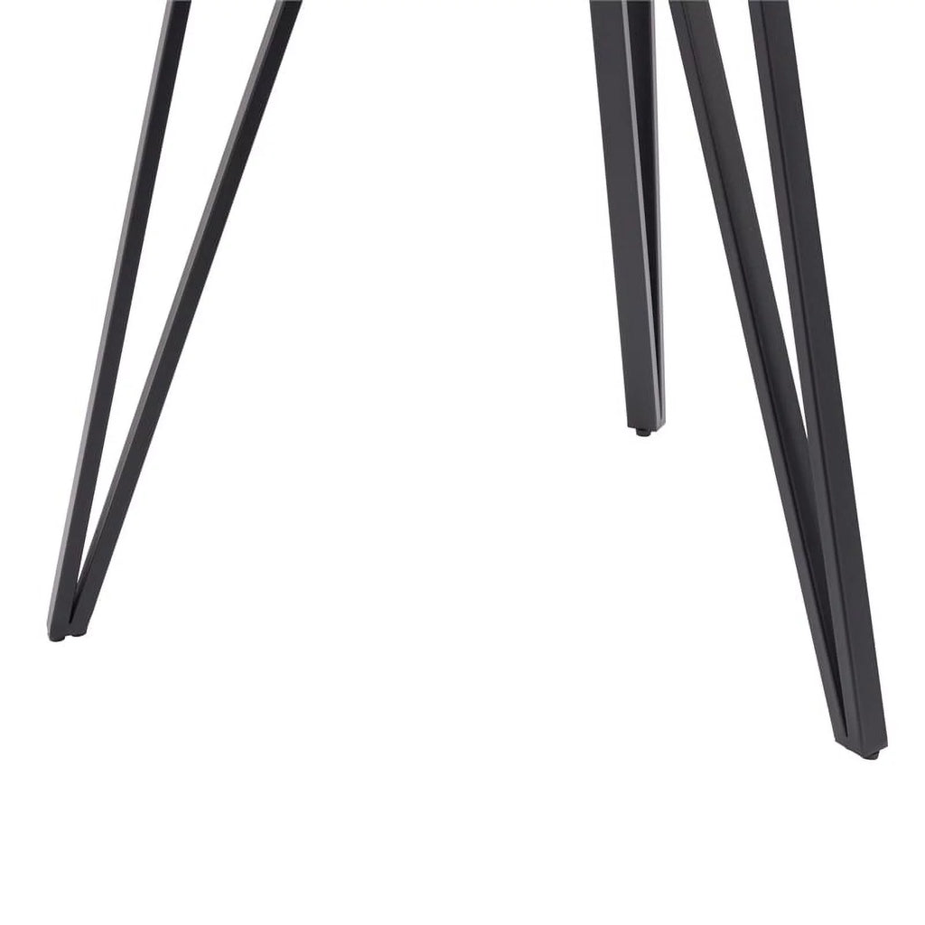 Black Iron Leg Dining Table with Brown Wood Grain Top B572357
