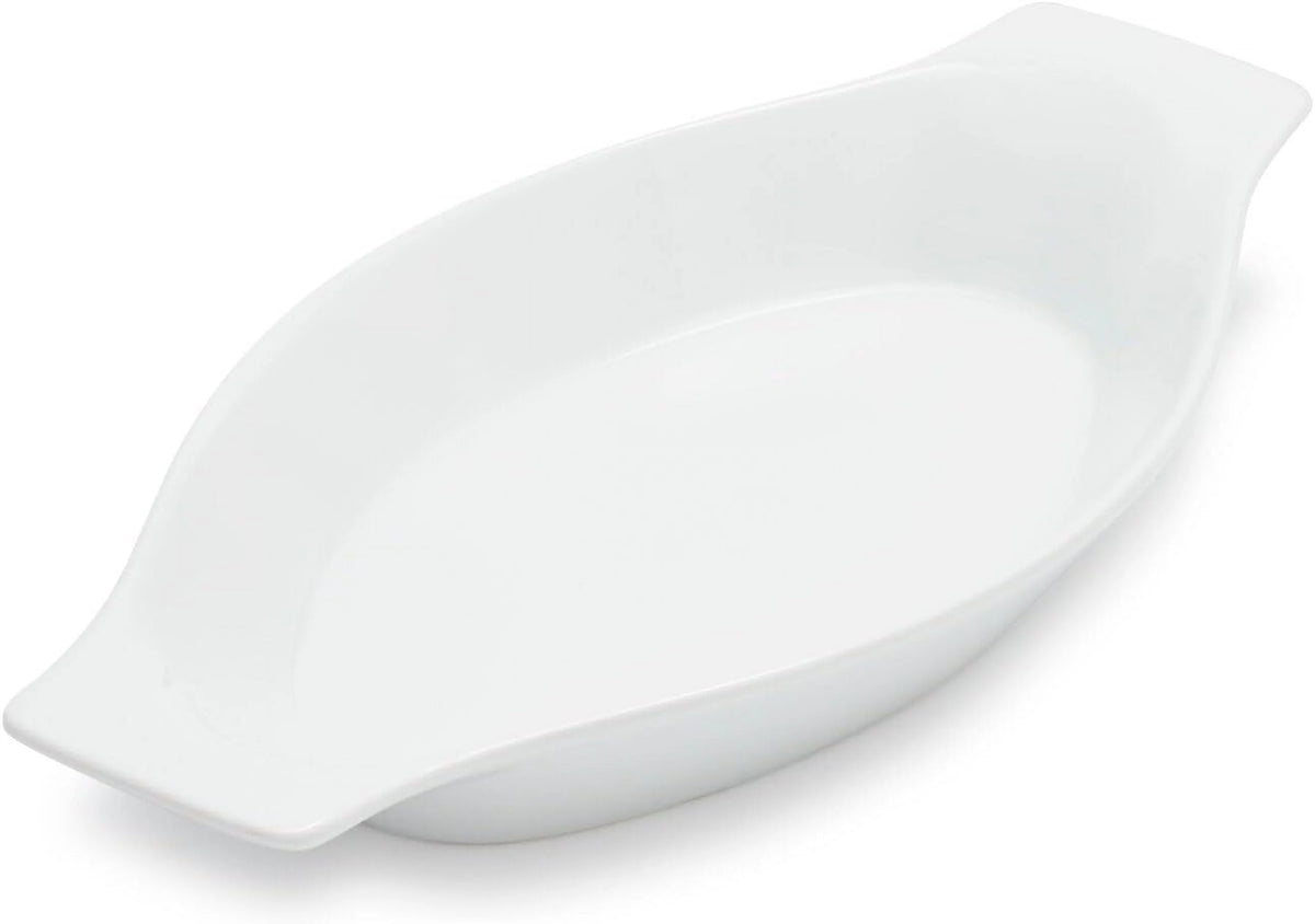 White Porcelain Oval Gratin Dish Y259794