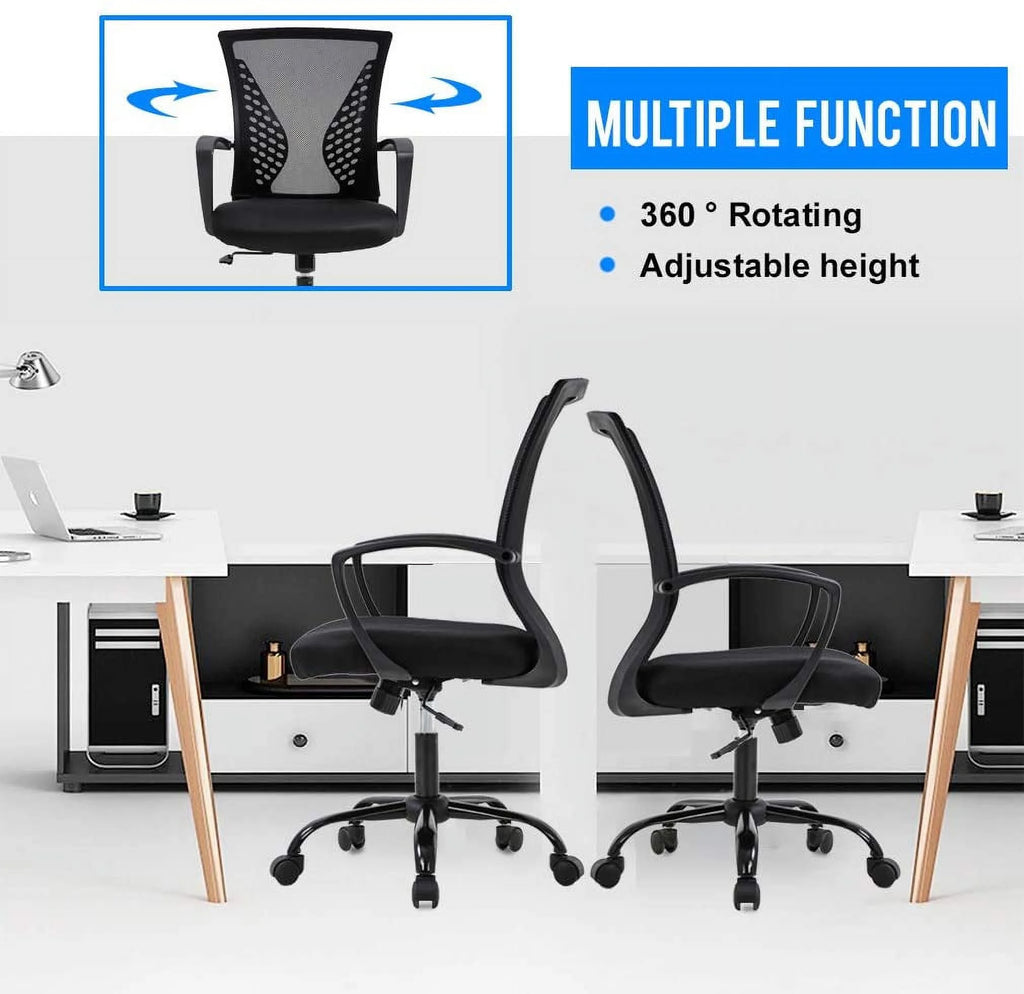 Black Ergonomic Mesh Office Chair with Lumbar Support W984591