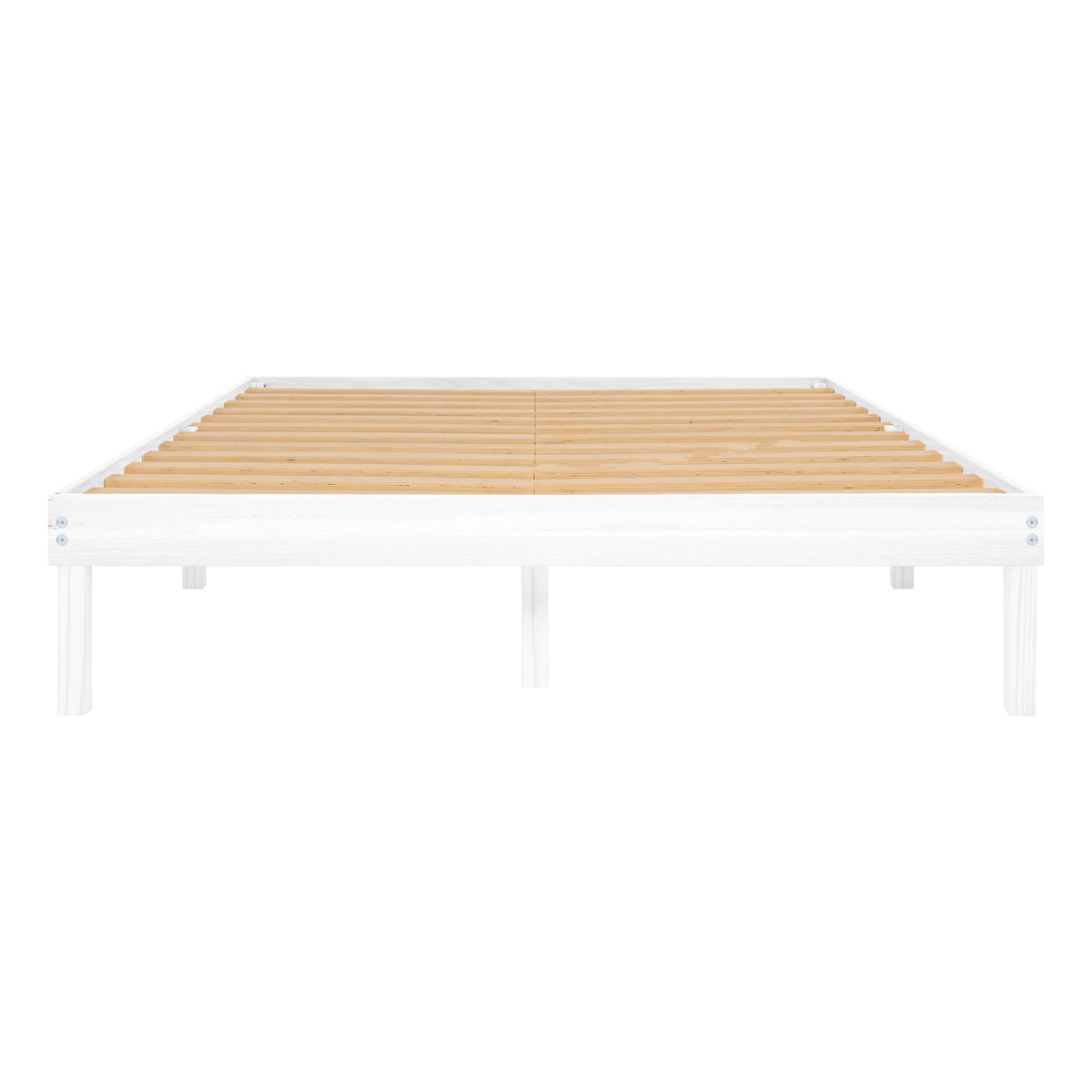 King Solid Wood Platform Bed Frame with Wooden Slats V89332