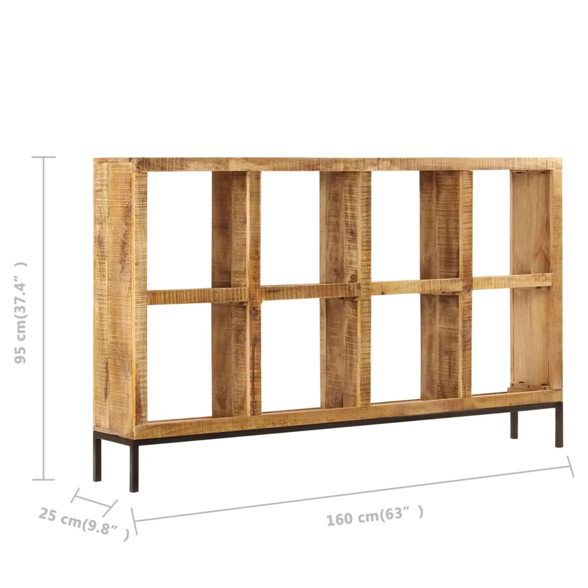 Wooden Sideboard with 8 Storage Compartments Mango Wood Console Table W202330