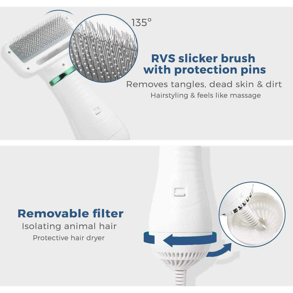 2-in-1 Pet Hair Dryer with Slicker Brush B547