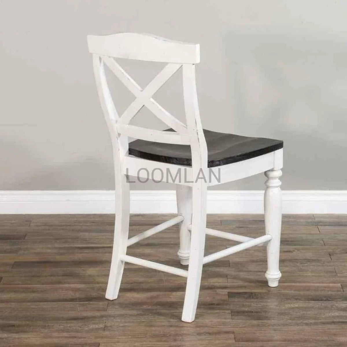 24" Wood Crossback Barstool V370254