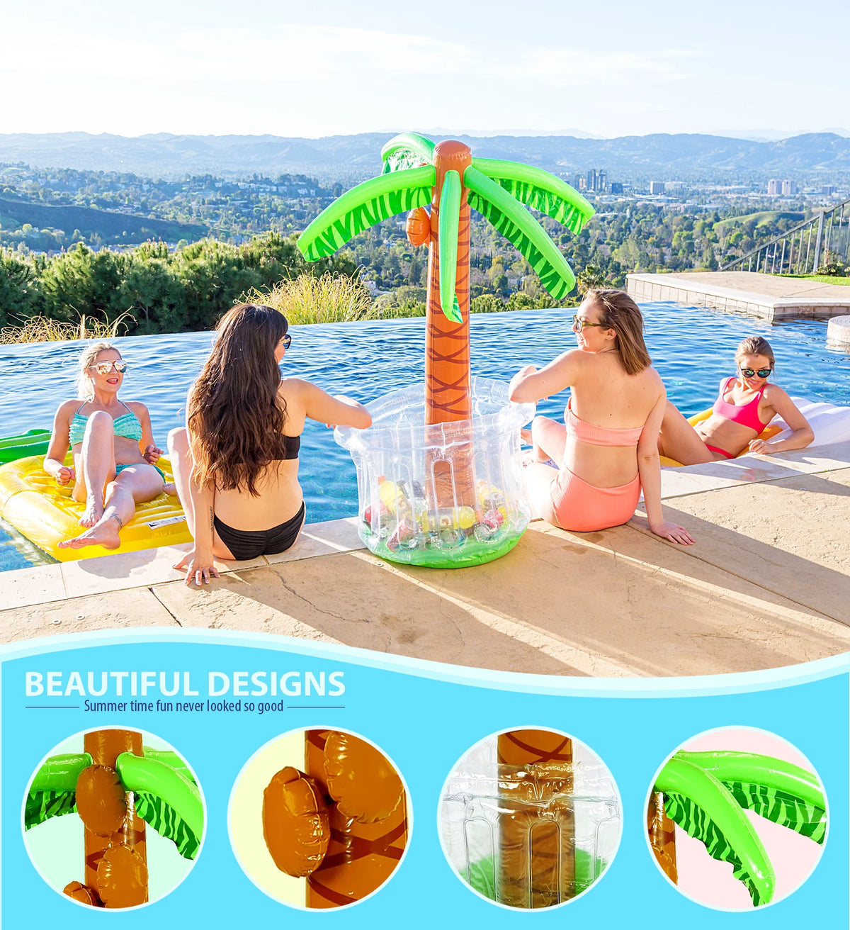 Rose Gold Pool Tubes and Beach Balls K973