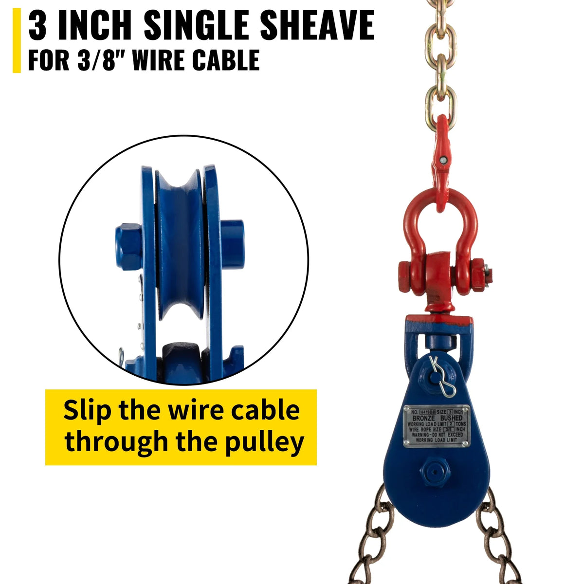 2Ton 4400 lbs Snatch Block with Chain E697