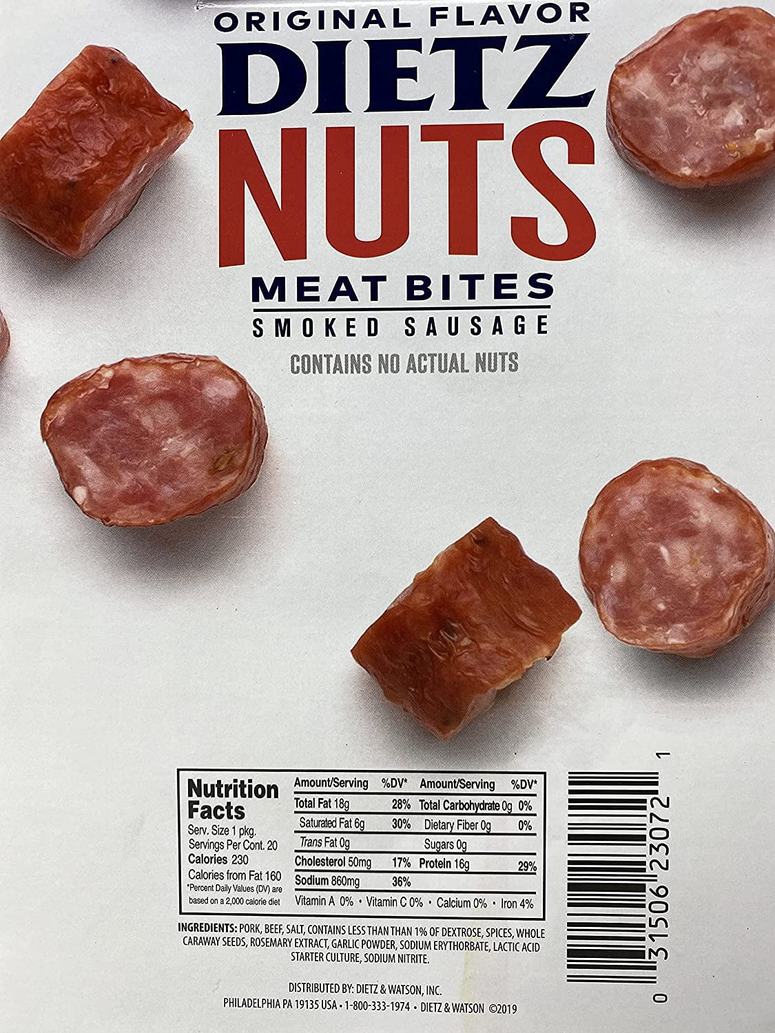 Beef Jerky Pork Jerky Meat Bites Smoked Sausage 5 Pk - 2 oz K2718