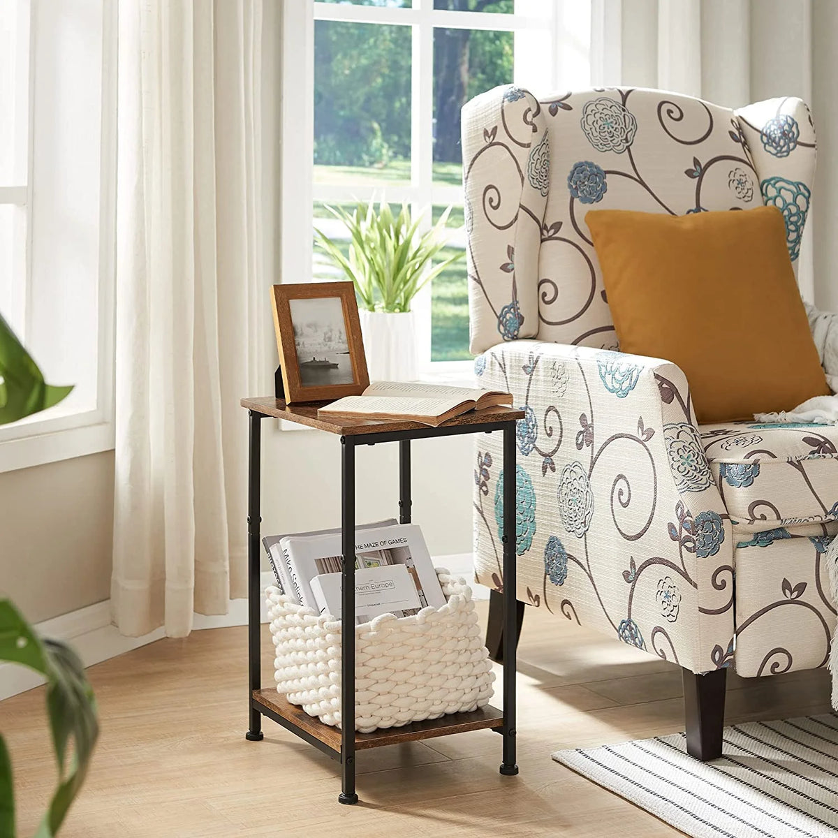 2-Tier Side Table with Storage Shelf Q3554