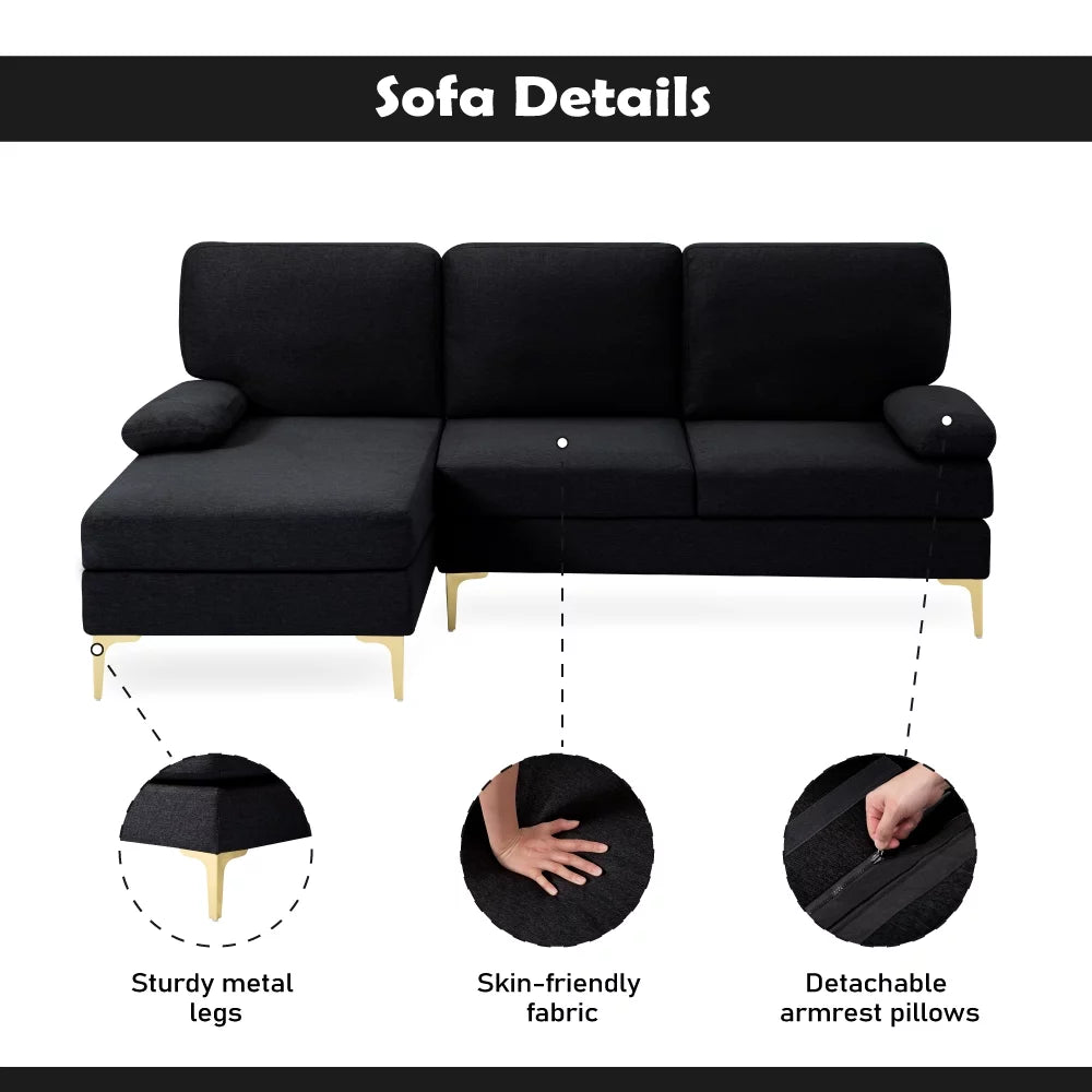 79.5 inch Left Hand Facing Sectional Sofa O9500