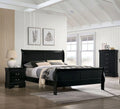 Queen Size Black Solidwood Sleigh Bed K267316