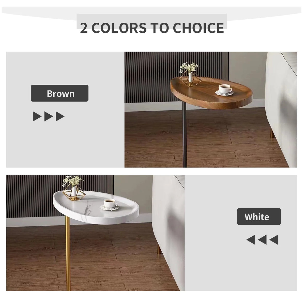 C-Shaped Side Table Set of 2 Metal Frame K898