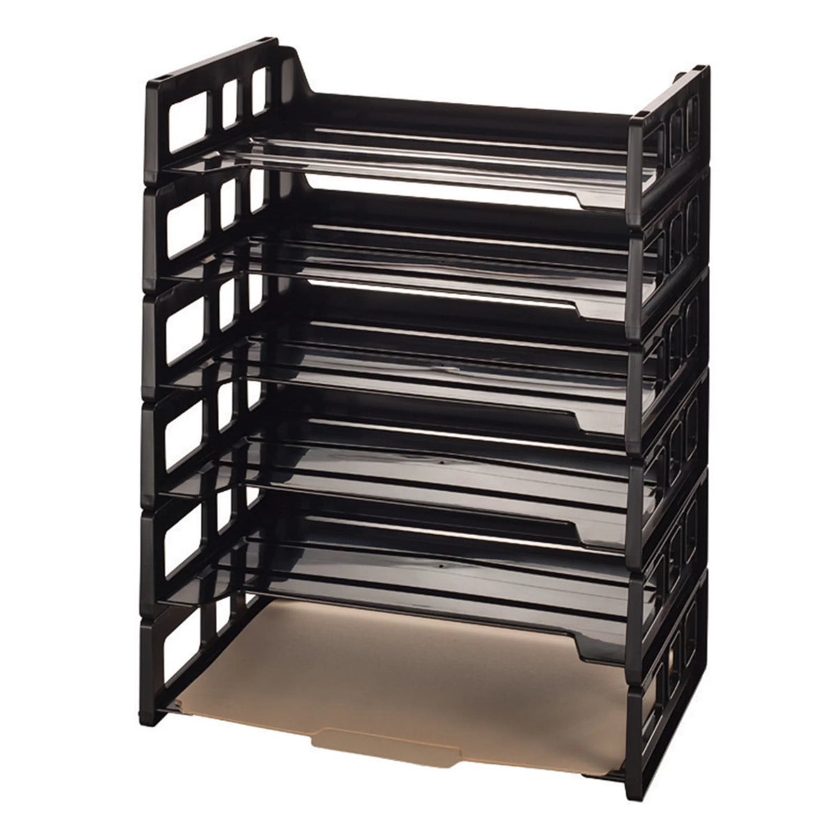 Black Stackable Letter Trays, Pack Of 6 J333