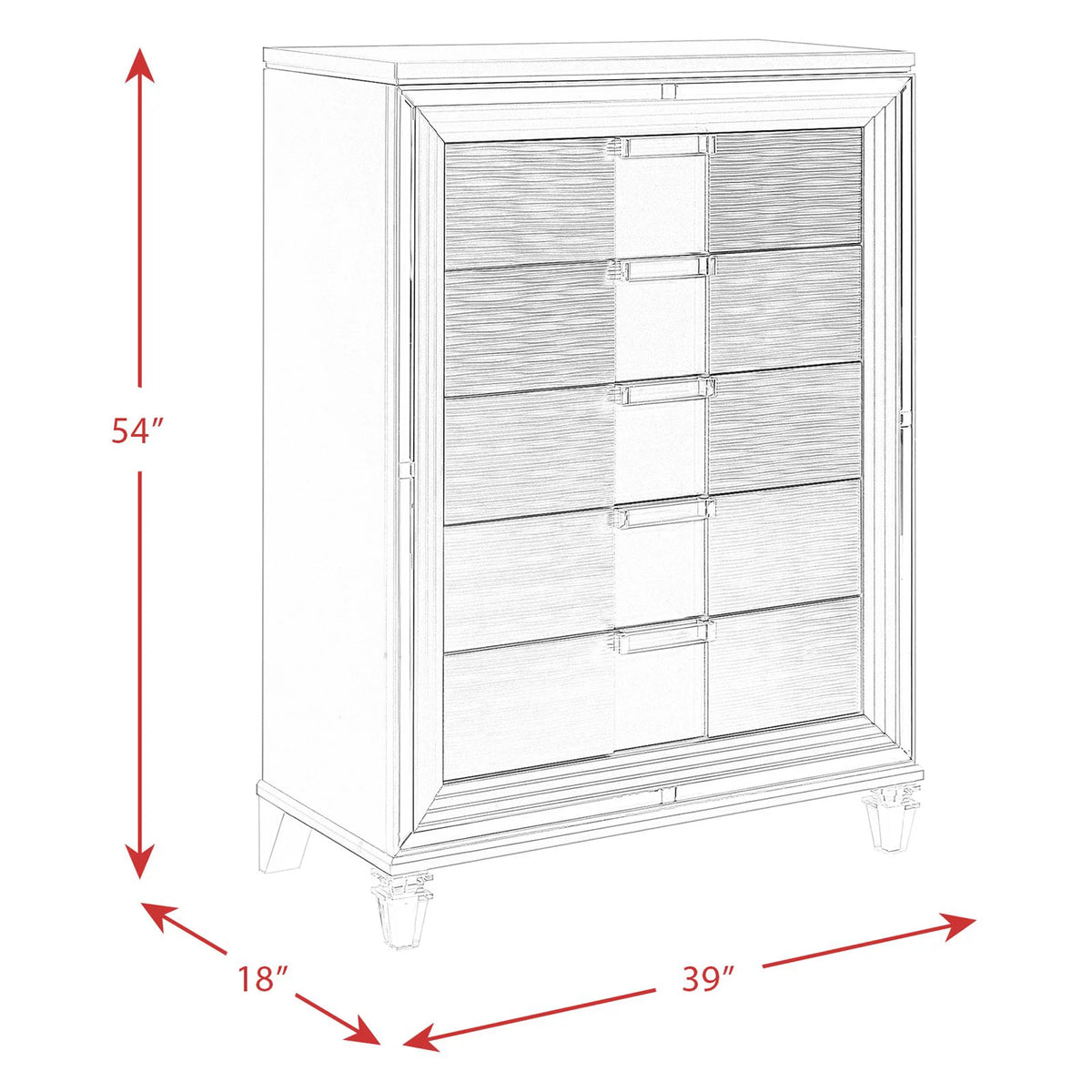 White 5-Drawer Chest O723678