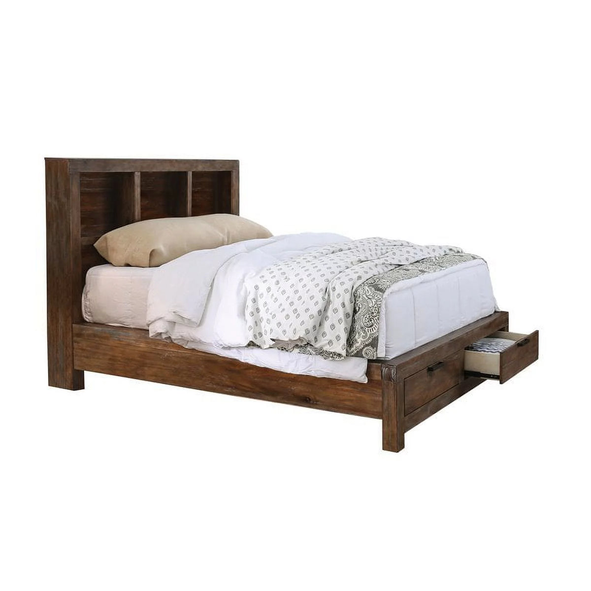 Oak Wood Cal King Storage Bed Z34558