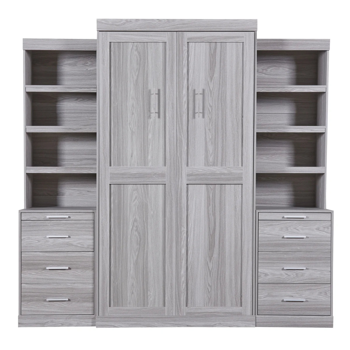 Twin Size Murphy Bed with Wardrobe and Drawers Y959