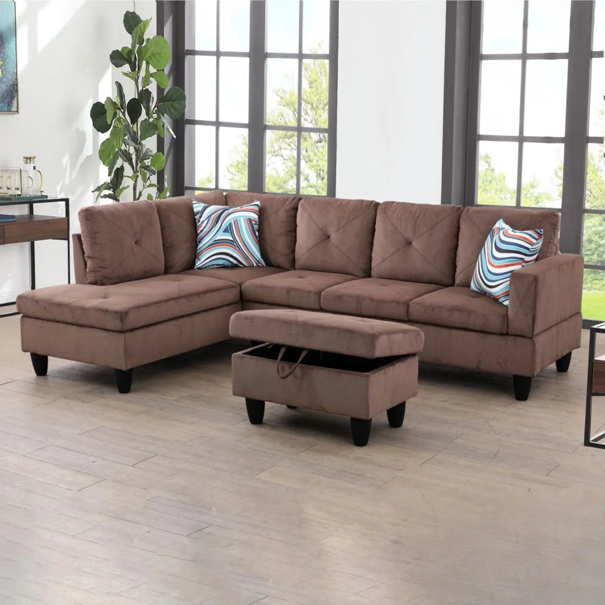 Linen L-Shape Sectional Sofa H930