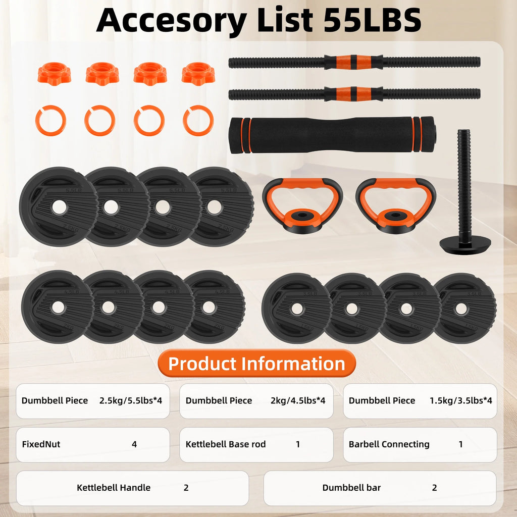 55 Lbs Adjustable Dumbbell Set A584
