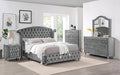Gray Solid Wood King Bedroom Set 6pcs L9596