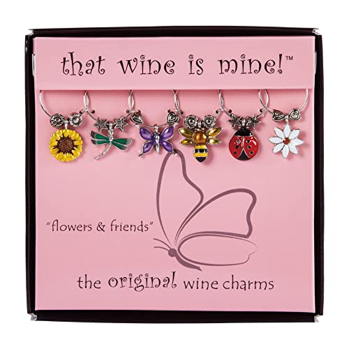 Multicolor Set of 6 Wine Charms D9766