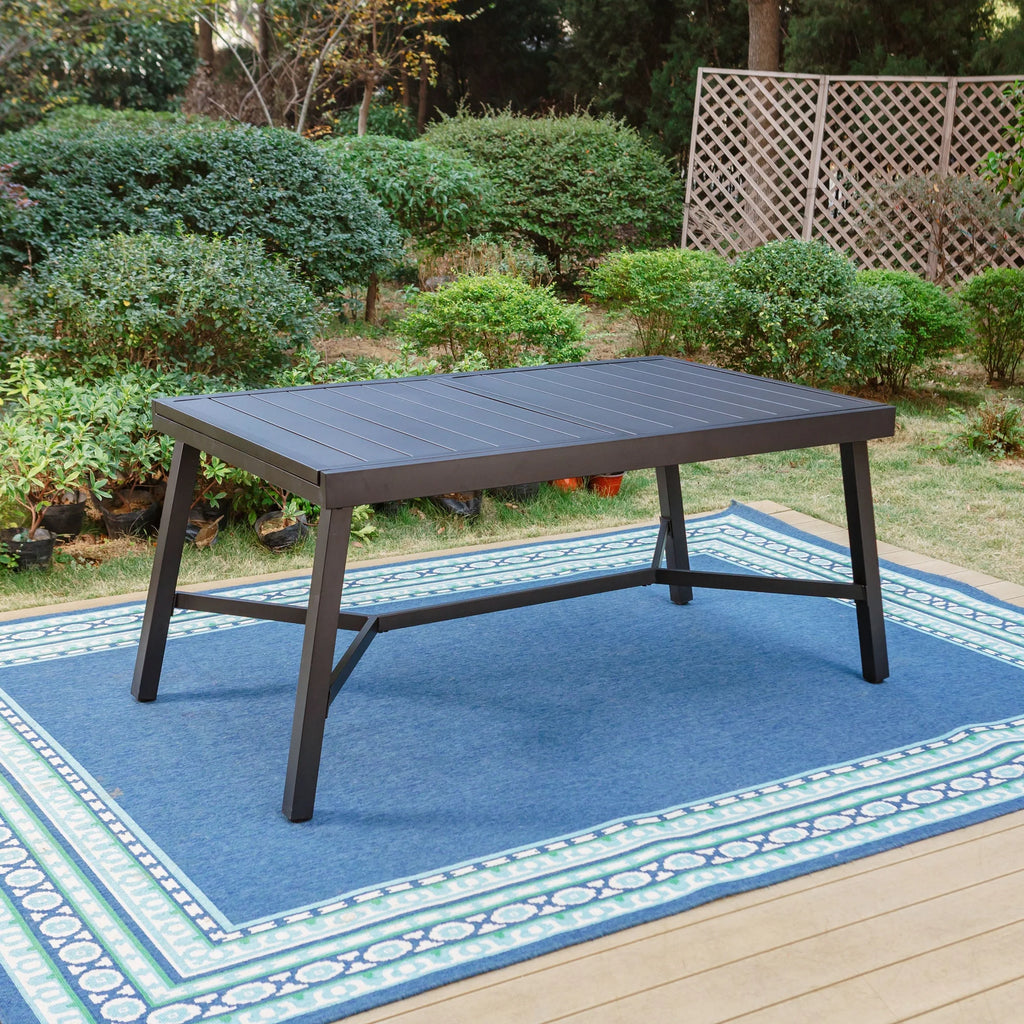 Black Expandable Metal Dining Table J966